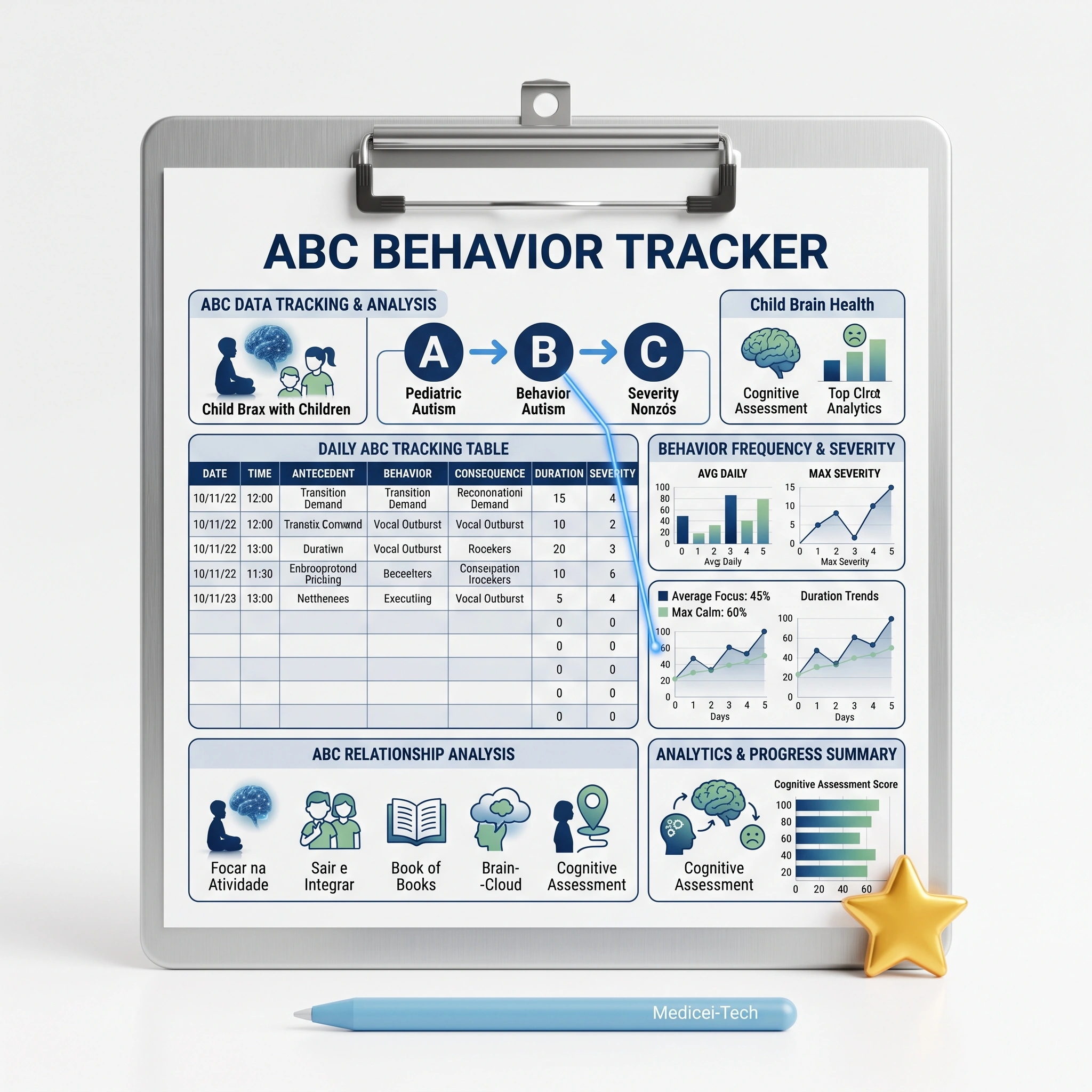 Clinical ABC Behavior Tracking Matrix